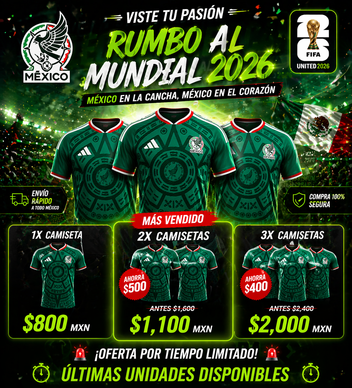 Camiseta mundial mexico 2026