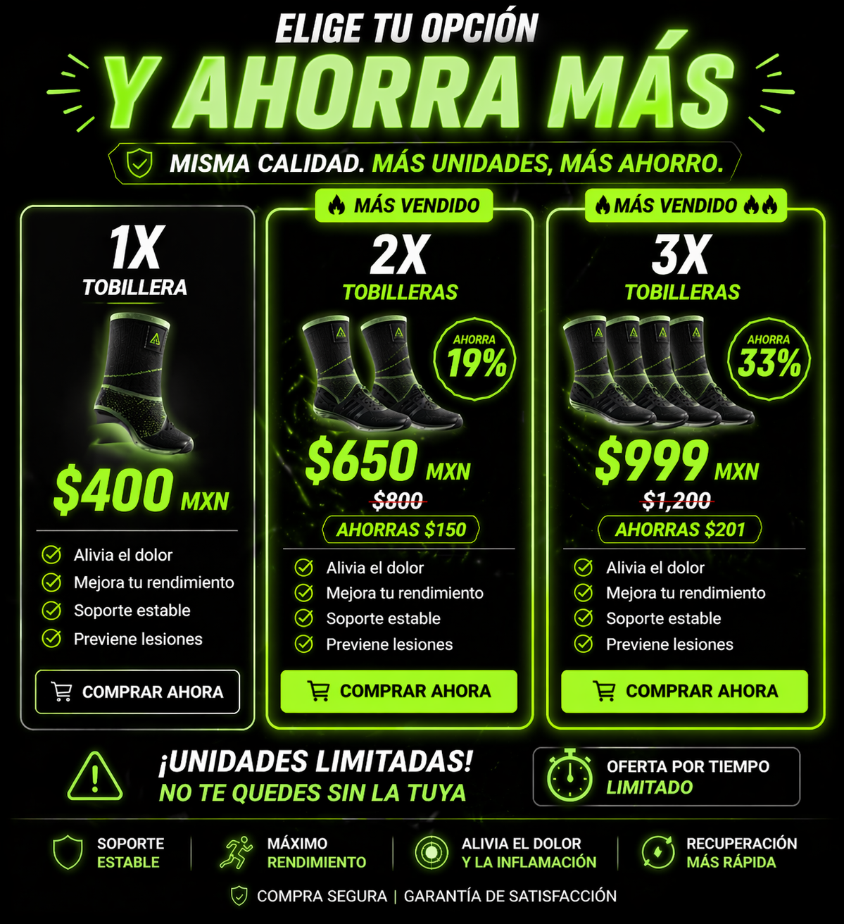 Tobillera de Compresión Activa Pro | Soporte, Estabilidad y Alivio Diario